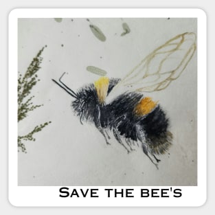 Save the bee's, watercolor painting Sticker